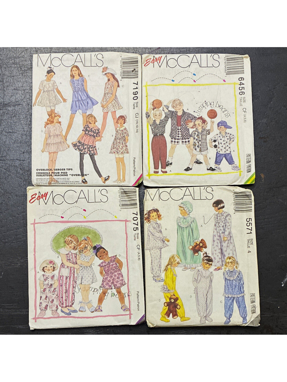 McCall's Vintage Original Child Unisex 9 Sewing Patterns Lot - Dresses Pajamas